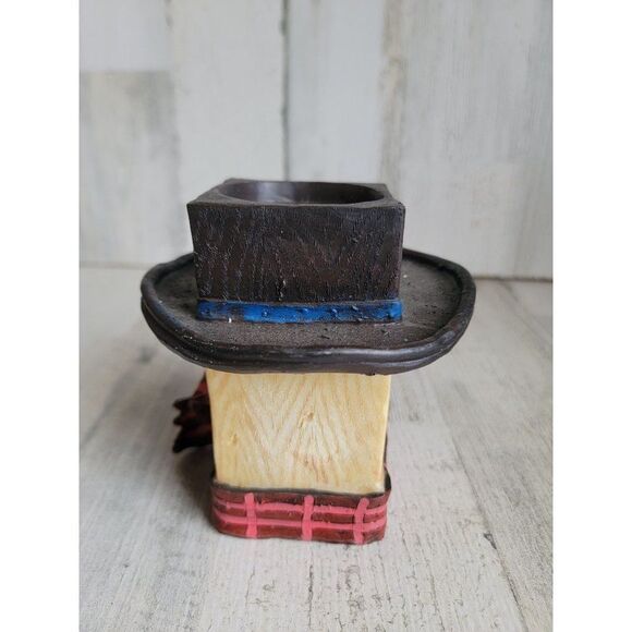 Snowman face happy tealight holder hat scarf Xmas figure - Picture 5 of 7